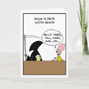 Edna Flirst with Death - Half Baked Comics Thank You Card