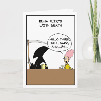 Edna Flirst with Death - Half Baked Comics Thank You Card