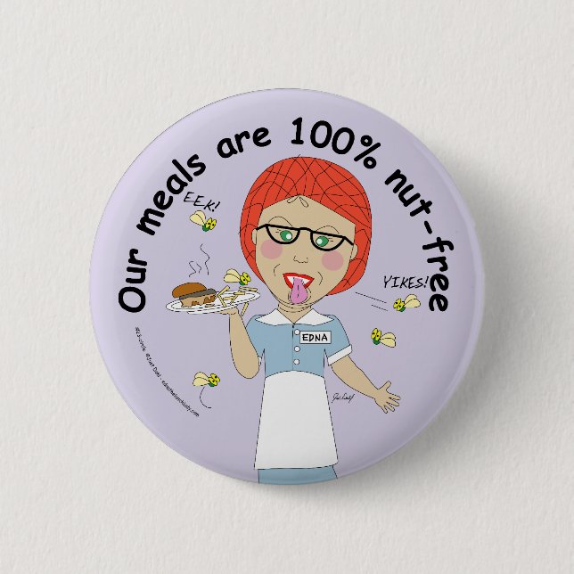 Edna The Lunch Lady Cartoons 6 Cm Round Badge (Front)