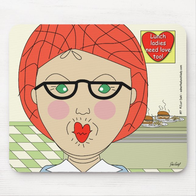 Edna The Lunch Lady Cartoons Mouse Mat (Front)