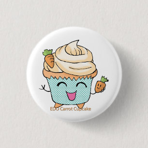 EDO Carrot Cupcake 3 Cm Round Badge