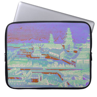 Edo Castle Tokyo Japan Vintage Colourful Fun 1800s Laptop Sleeve