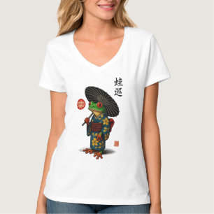 Edo Frog in Kimono with Parasol T-Shirt