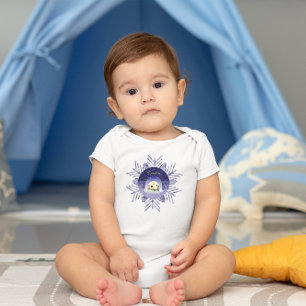 Edo-Neko's Snowy Celebration Baby Bodysuit