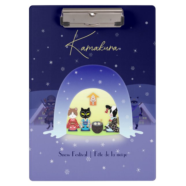Edo-Neko's Snowy Celebration Clipboard (Front)