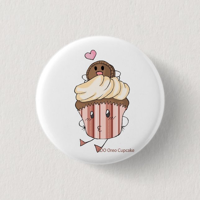 EDO Oreo Cupcake 3 Cm Round Badge (Front)