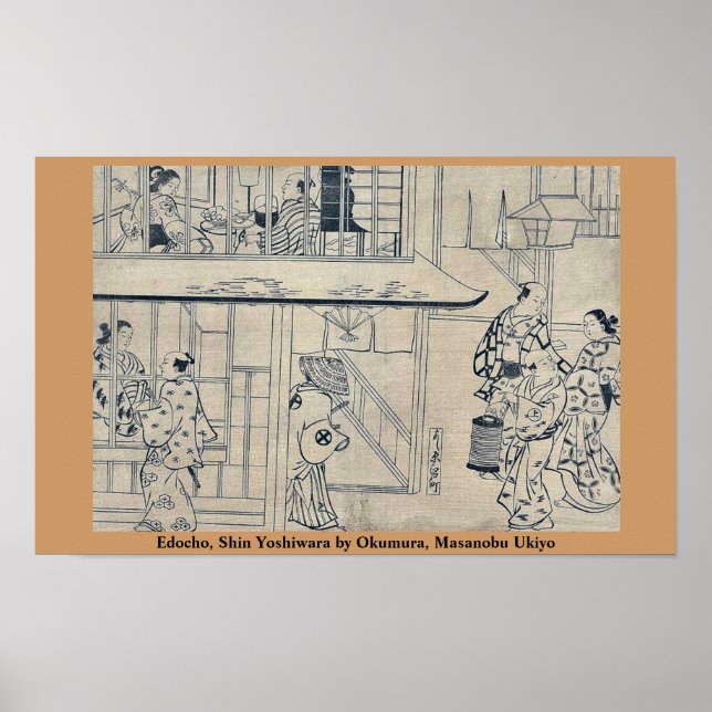 Edocho, Shin Yoshiwara by Okumura, Masanobu Ukiyo Poster (Front)