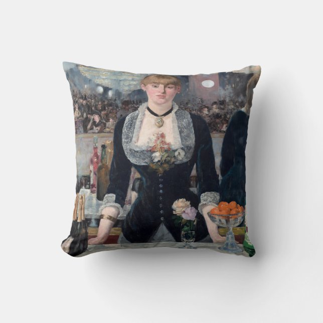 Edouard Manet - A Bar at the Folies-Bergere Cushion (Front)