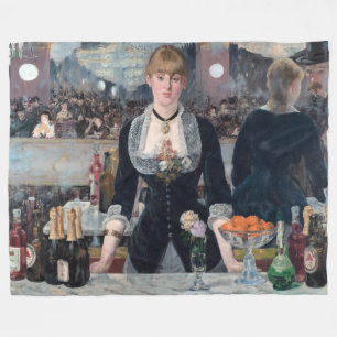 Edouard Manet - A Bar at the Folies-Bergere Fleece Blanket