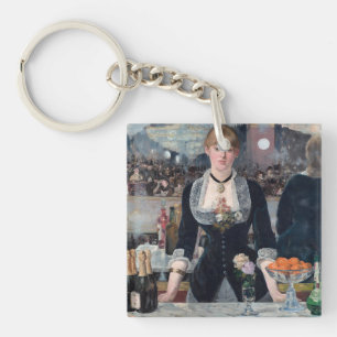 Edouard Manet - A Bar at the Folies-Bergere Key Ring