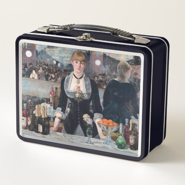 Edouard Manet - A Bar at the Folies-Bergere Metal Lunch Box (Front)