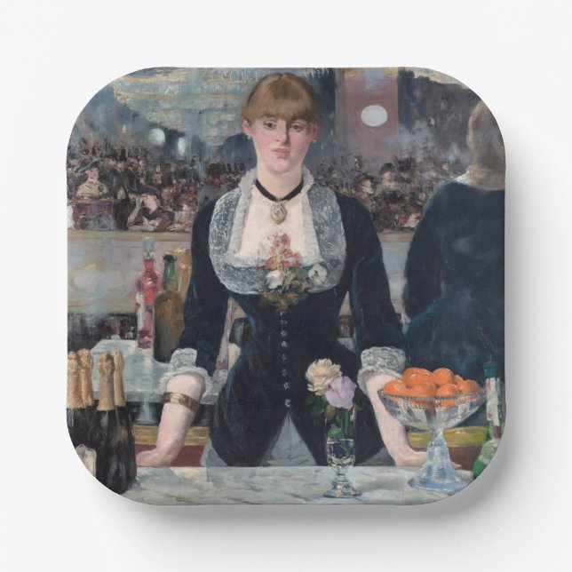 Edouard Manet - A Bar at the Folies-Bergere Paper Plate (Front)