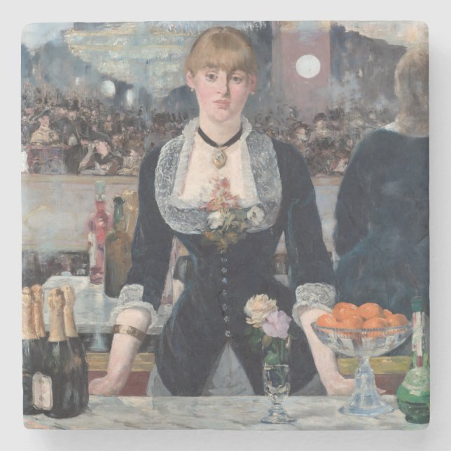 Edouard Manet - A Bar at the Folies-Bergere Stone Coaster (Front)