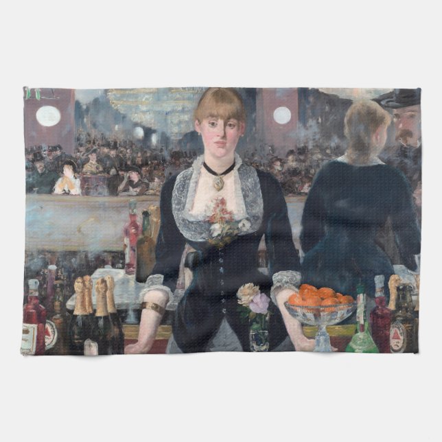 Edouard Manet - A Bar at the Folies-Bergere Tea Towel (Horizontal)