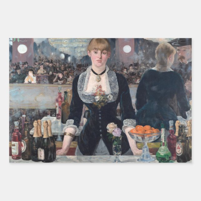 Edouard Manet - A Bar at the Folies-Bergere Wrapping Paper Sheet (Front)