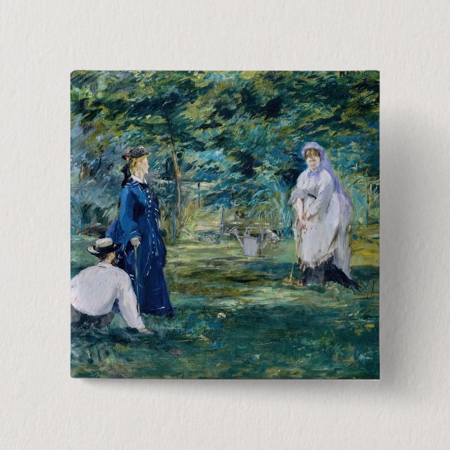 Edouard Manet - A Game of Croquet 15 Cm Square Badge (Front)