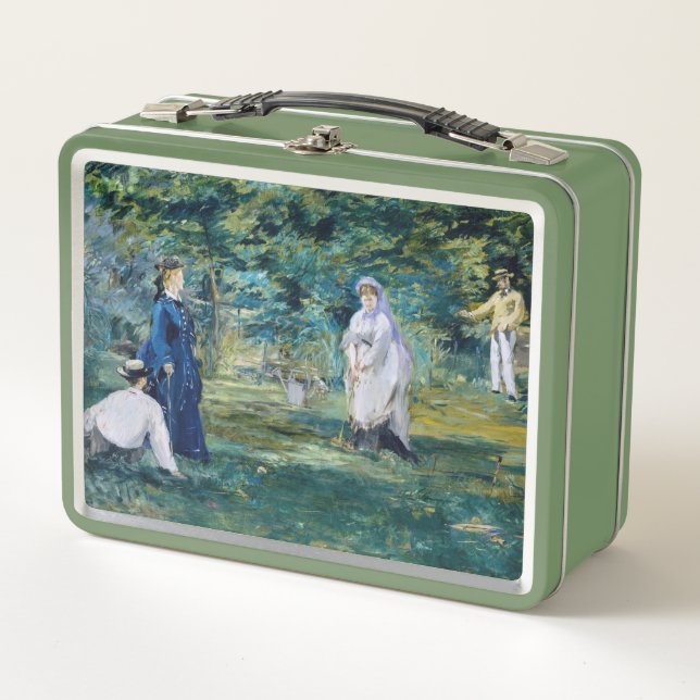 Edouard Manet - A Game of Croquet Metal Lunch Box (Front)