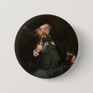 Edouard Manet - A Good Glass of Beer / Le bon bock 6 Cm Round Badge