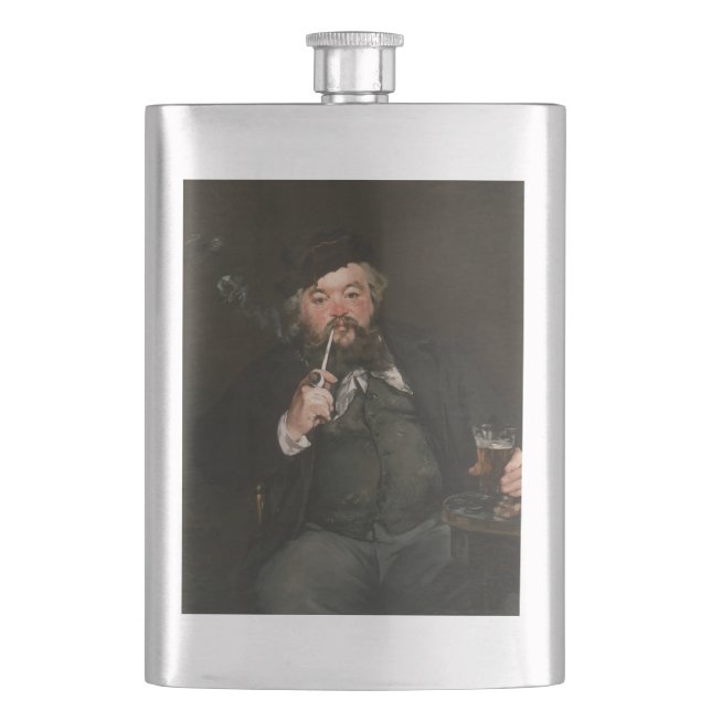 Edouard Manet - A Good Glass of Beer / Le bon bock Hip Flask (Front)