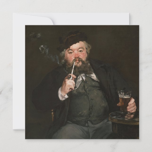 Edouard Manet - A Good Glass of Beer / Le bon bock Invitation (Front)