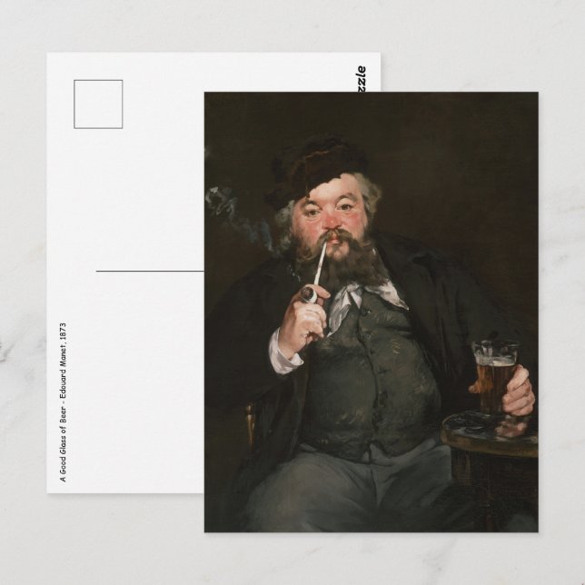 Edouard Manet - A Good Glass of Beer / Le bon bock Postcard (Front/Back)