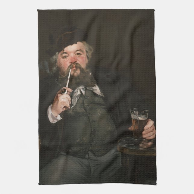 Edouard Manet - A Good Glass of Beer / Le bon bock Tea Towel (Vertical)