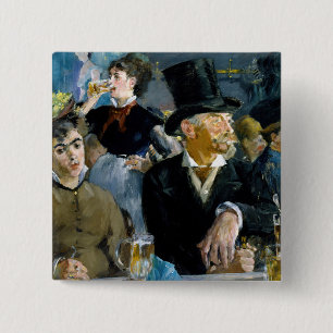 Edouard Manet - At the Cafe 15 Cm Square Badge