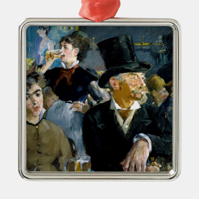 Edouard Manet - At the Cafe Metal Tree Decoration (Front)