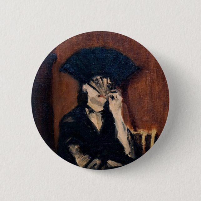 Edouard Manet - Berthe Morisot with a Fan 6 Cm Round Badge (Front)