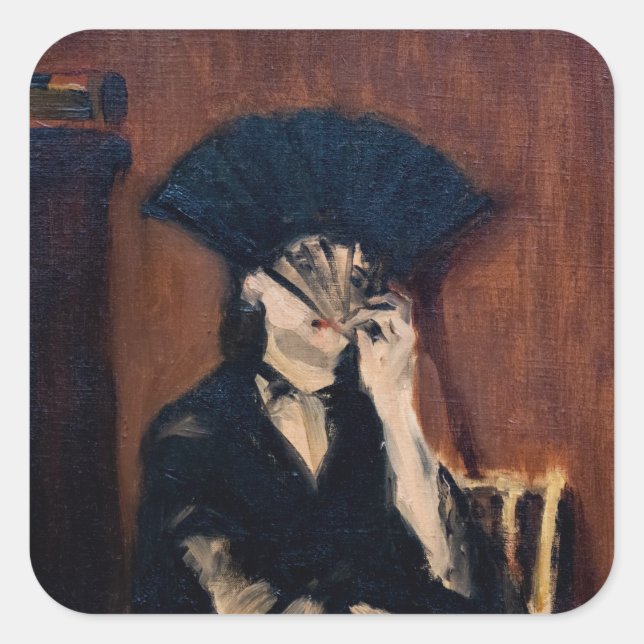Edouard Manet - Berthe Morisot with a Fan Square Sticker (Front)