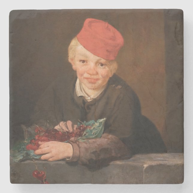 Edouard Manet - Boy with Cherries Stone Coaster (Front)