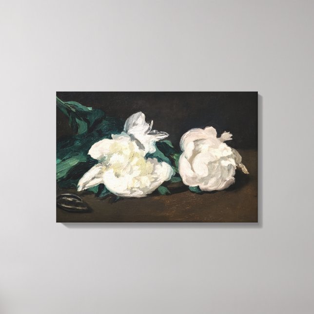Edouard Manet - Branch of White Peonies, Secateurs Canvas Print (Front)