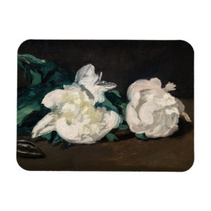 Edouard Manet - Branch of White Peonies, Secateurs Magnet