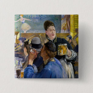 Edouard Manet - Corner of a Cafe-Concert 15 Cm Square Badge