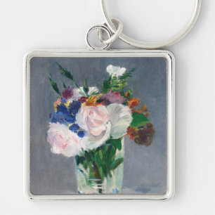 Edouard Manet - Flowers in a Crystal Vase Key Ring