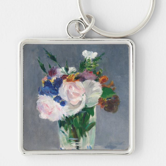Edouard Manet - Flowers in a Crystal Vase Key Ring (Front)