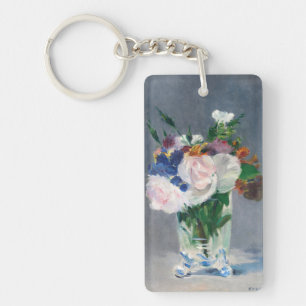 Edouard Manet - Flowers in a Crystal Vase Key Ring