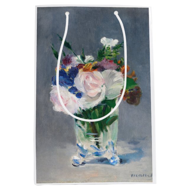 Edouard Manet - Flowers in a Crystal Vase Medium Gift Bag (Front)