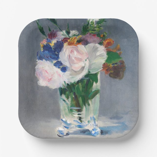 Edouard Manet - Flowers in a Crystal Vase Paper Plate (Front)