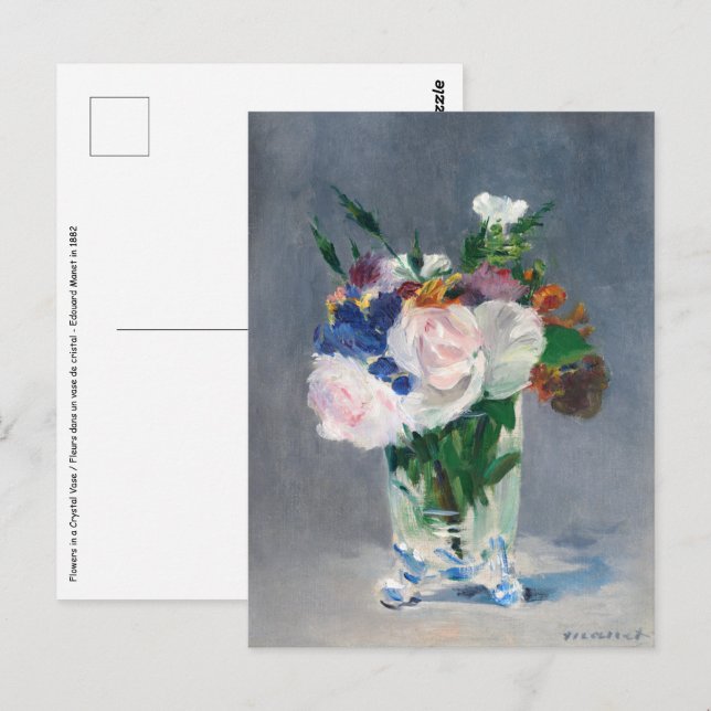 Edouard Manet - Flowers in a Crystal Vase Postcard (Front/Back)