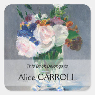Edouard Manet - Flowers in a Crystal Vase Square Sticker