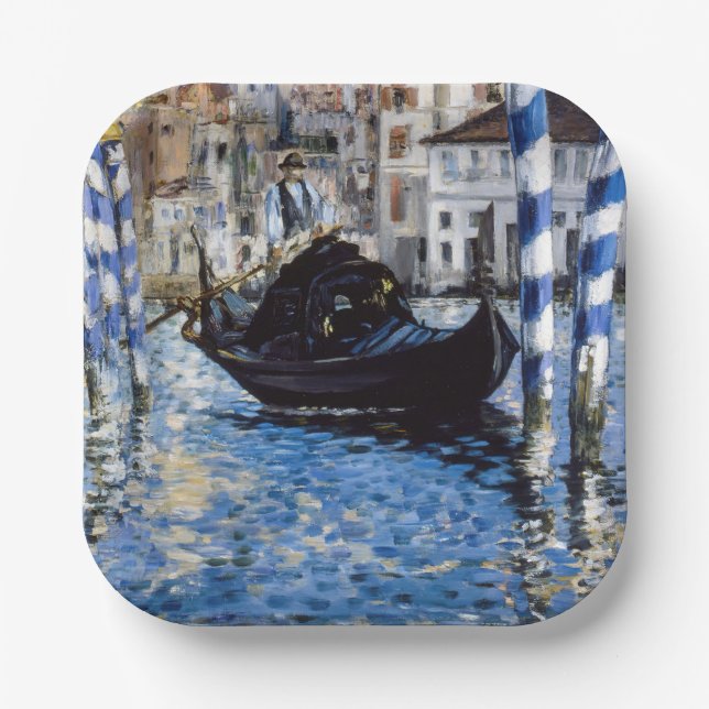 Edouard Manet - Grand Canal, Venice Paper Plate (Front)