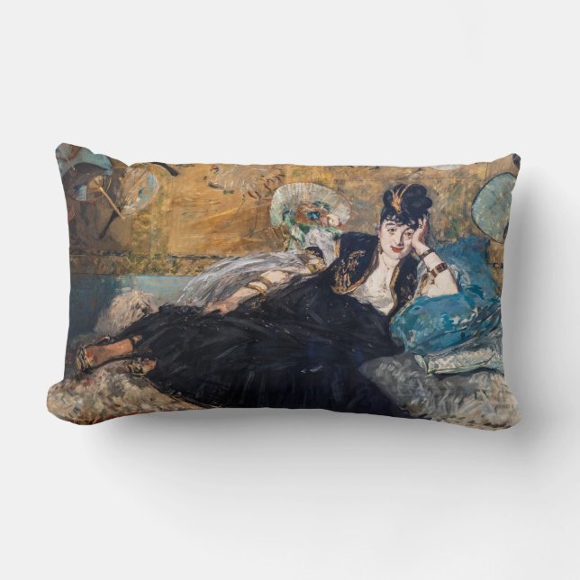 Edouard Manet - Lady with Fans Lumbar Cushion (Front)
