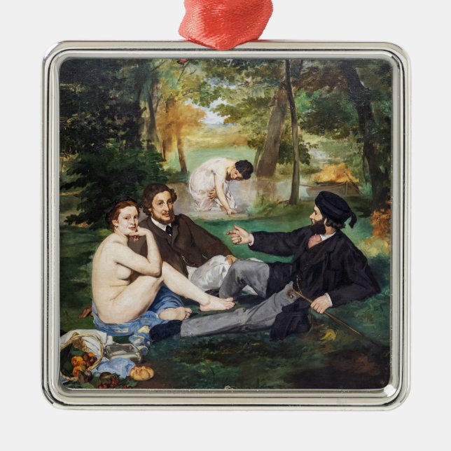Edouard Manet - Luncheon on the Grass Metal Tree Decoration (Front)