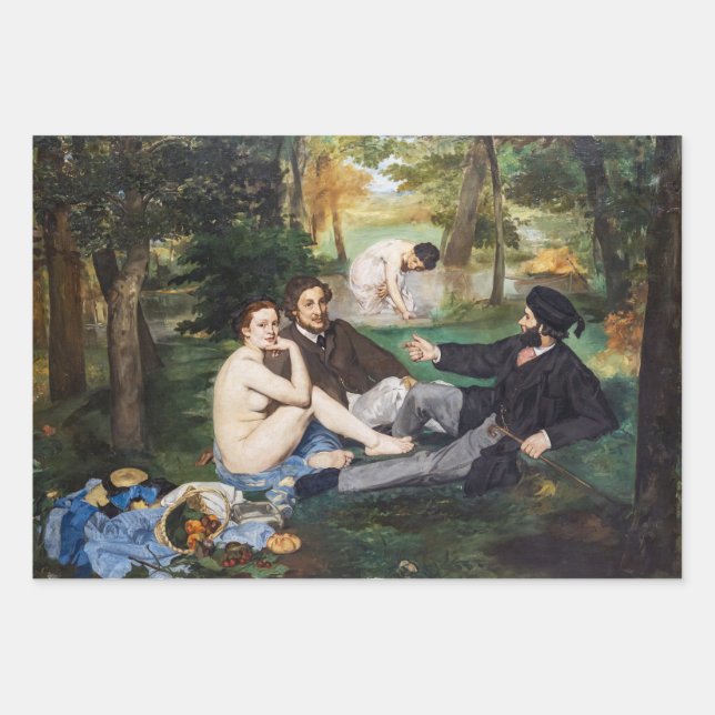 Edouard Manet - Luncheon on the Grass Wrapping Paper Sheet (Front)