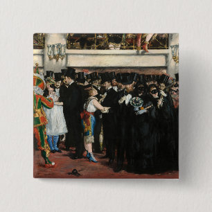 Edouard Manet - Masked Ball at the Opera 15 Cm Square Badge