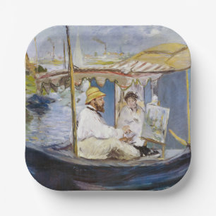 Edouard Manet - Monet in his Studio Boat Paper Plate