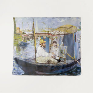 Edouard Manet - Monet in his Studio Boat Tapestry