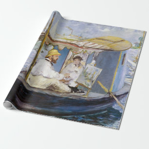 Edouard Manet - Monet in his Studio Boat Wrapping Paper