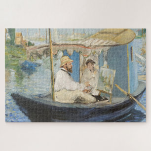 Edouard Manet - Monet Painting on His Studio Boat Jigsaw Puzzle